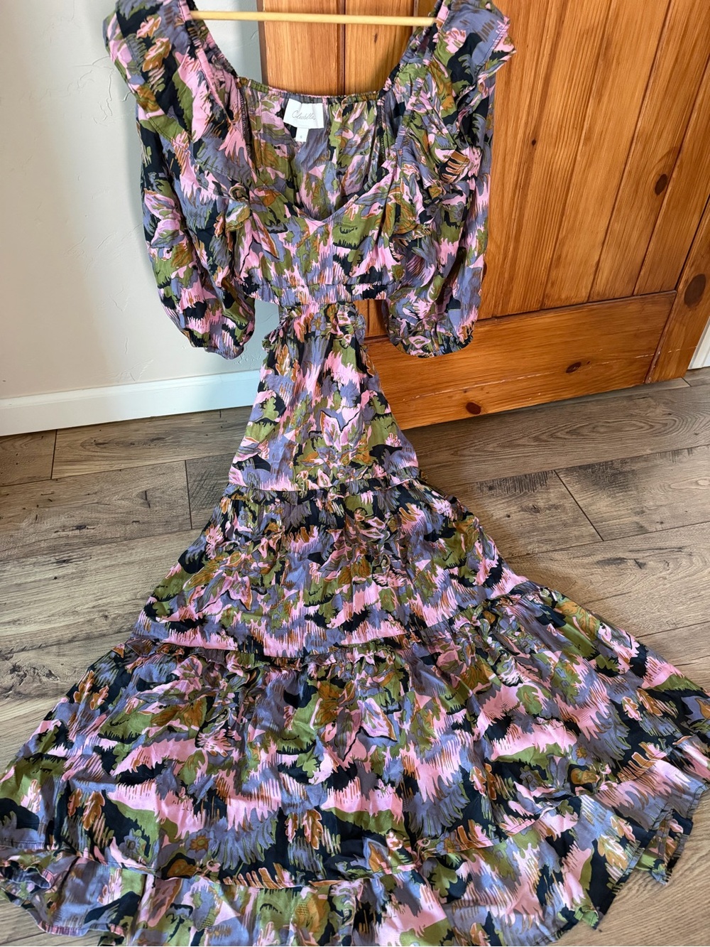 Anthropologie Cleobella Boho Cutout Midi tiered Dress - Size Small 100% Viscose
